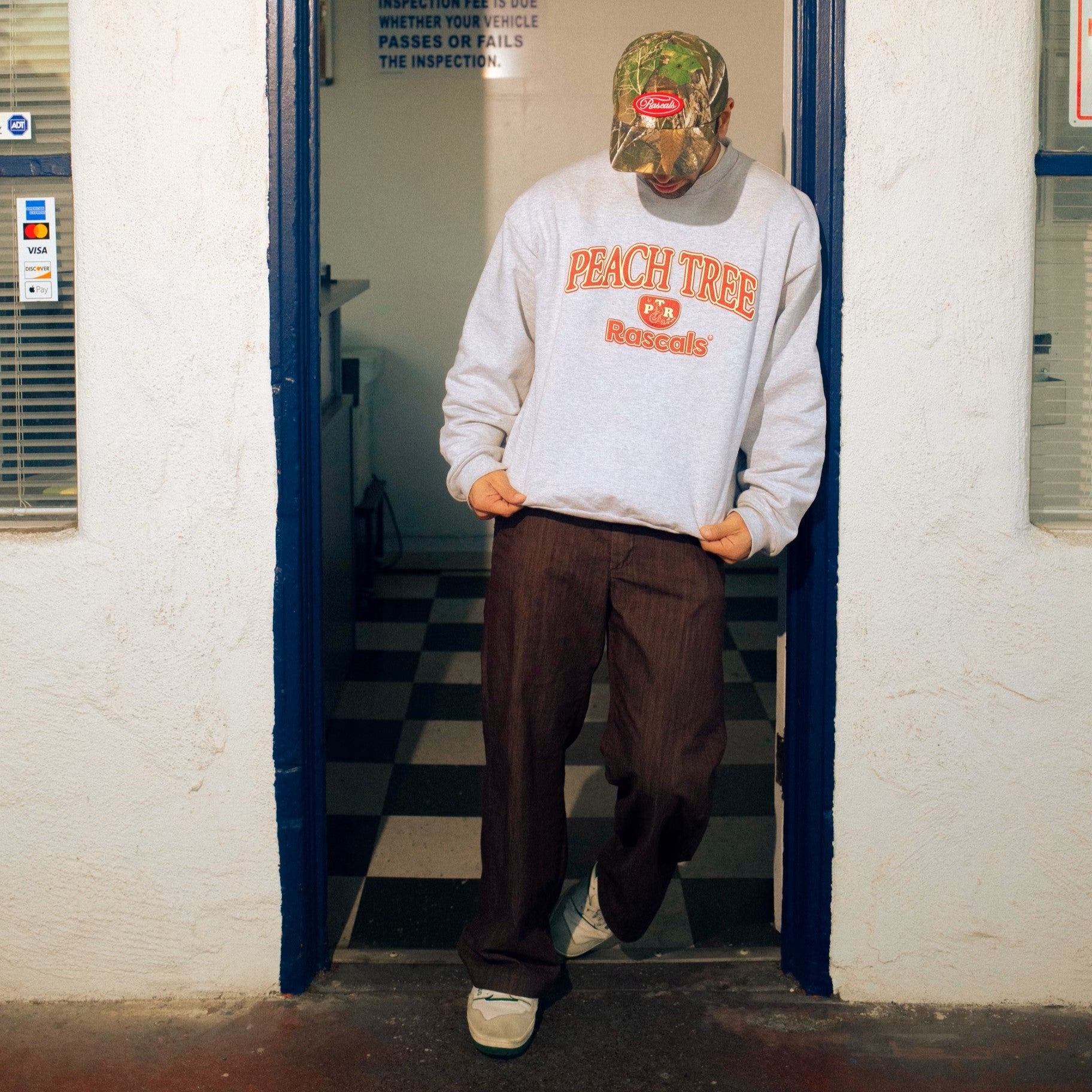 Peach Tree Rascals - PTR Crewneck - Maroon Puff Print