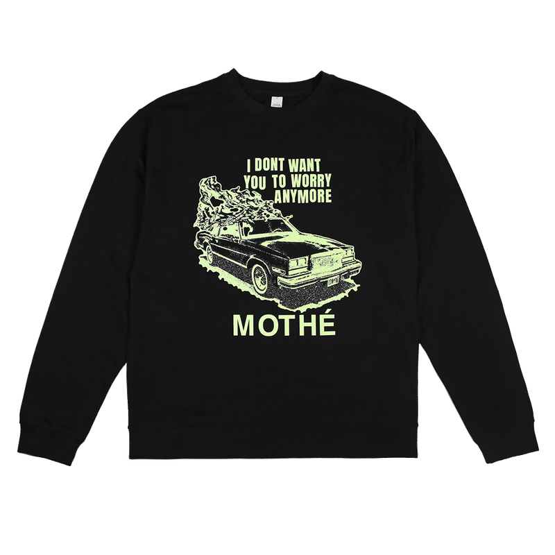 a black sweatshirt with yellow text