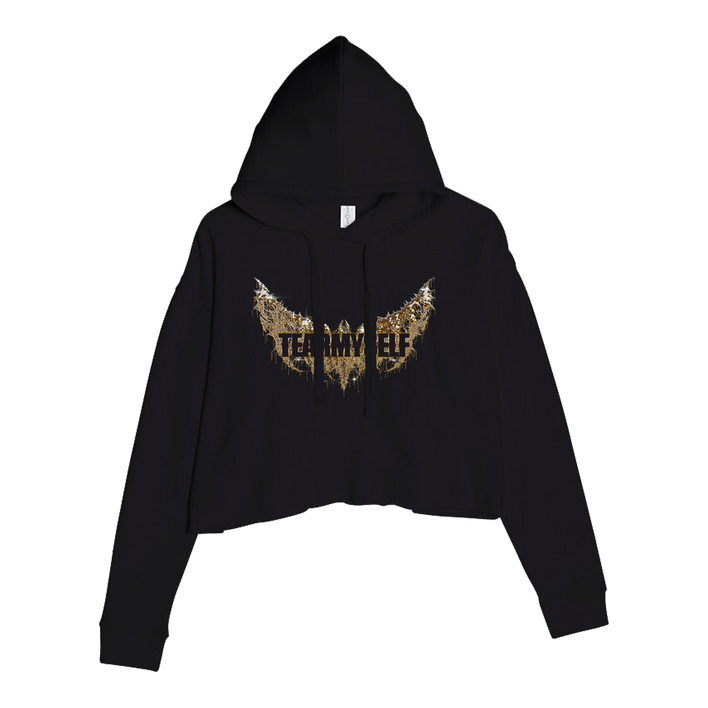 Tearmyself -  Gold Wings Crop Hoodie