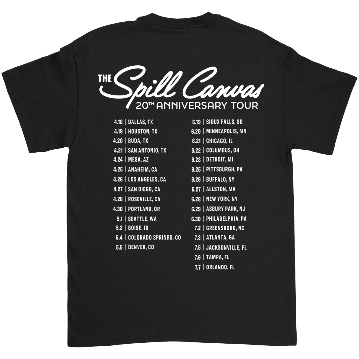 The Spill Canvas - Tour Tee