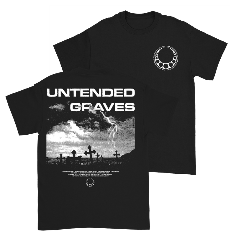 a black t-shirt with white text