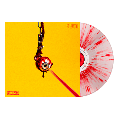 a red and yellow cover with a yellow background and a white disc with a red paint splatter