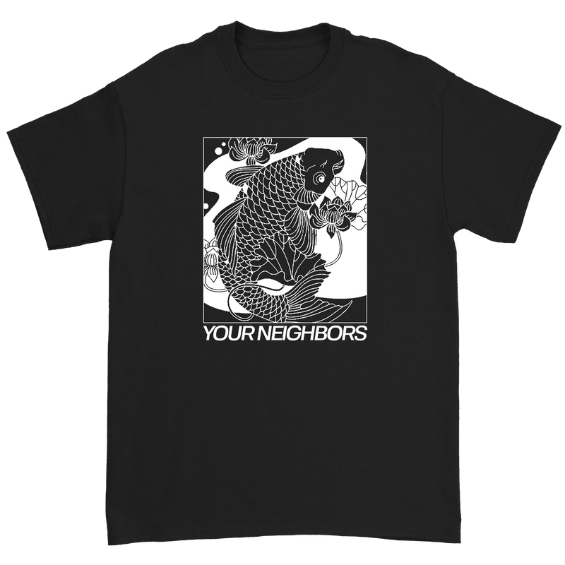 a black t-shirt with a black background