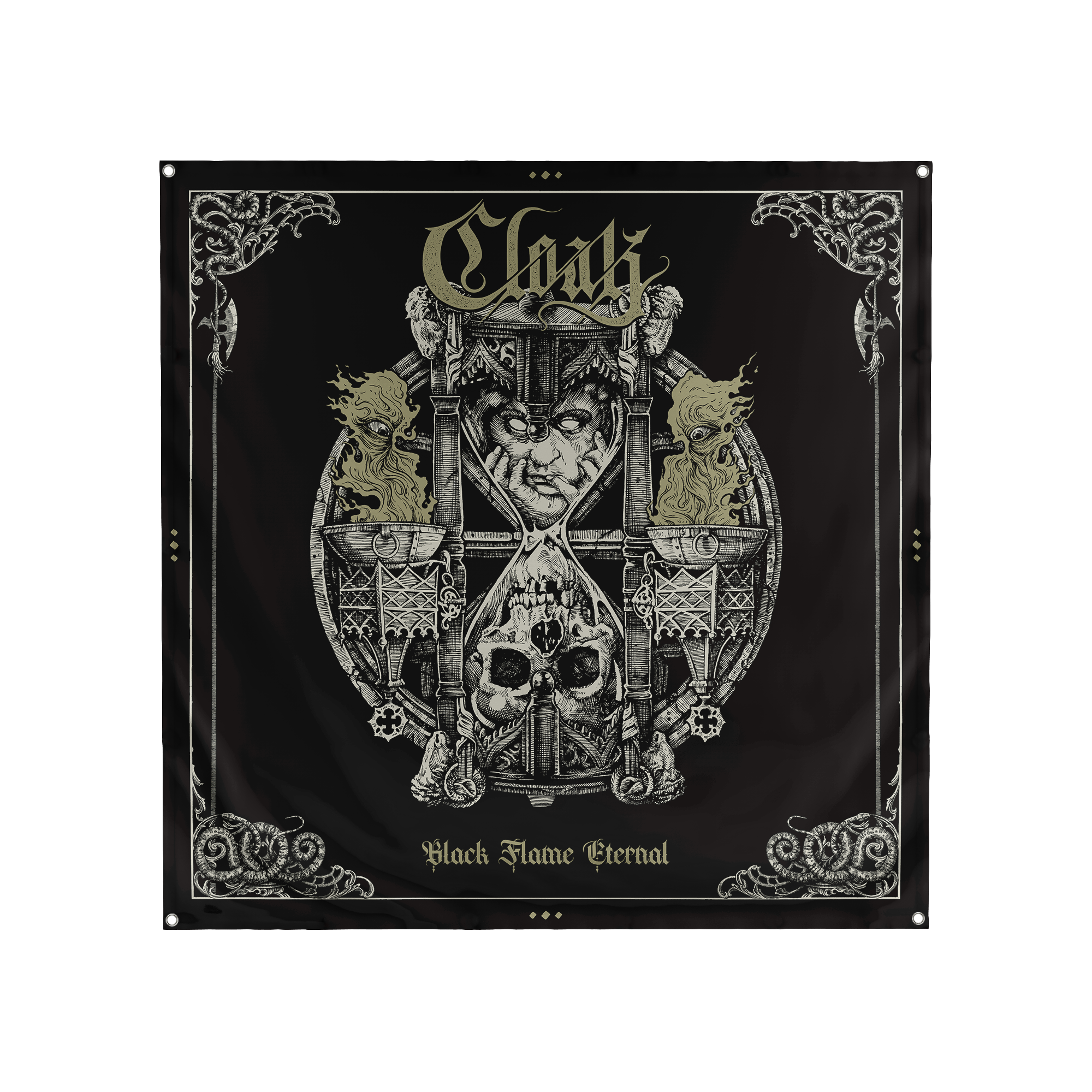 Cloak - 4x4 Black Flame Eternal Wall Flag