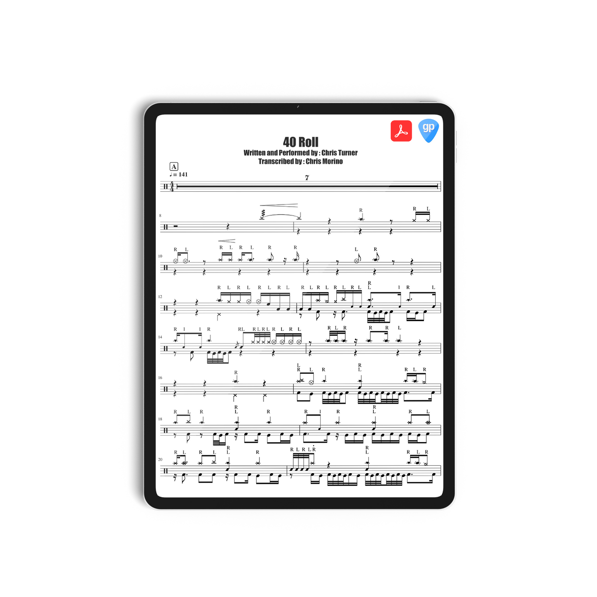 Chris Turner - Steezy Drum Transcriptions *INDIVIDUAL TABS* *DIGITAL DOWNLOAD*