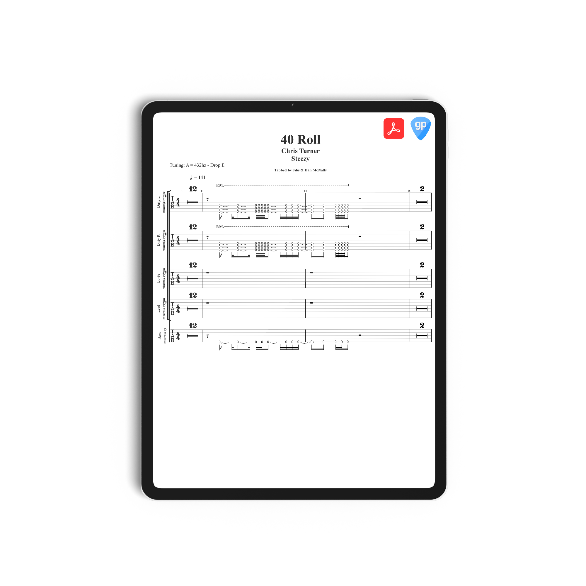 Chris Turner - Steezy Guitar & Bass Tabs *INDIVIDUAL TABS* *DIGITAL DOWNLOAD*